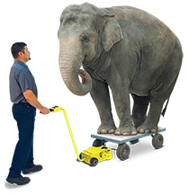 CartMover SD pulling elephant